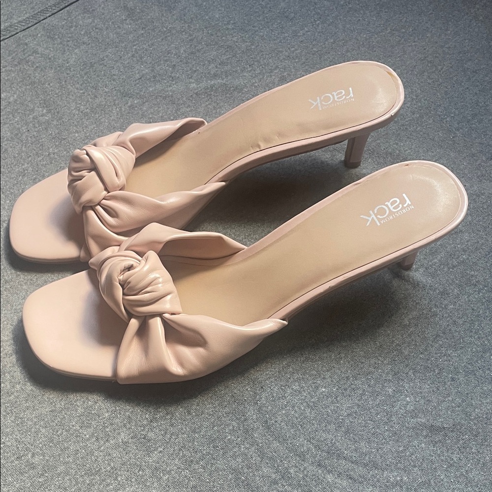 Elegant Blush Knotted Heels